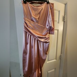 Elegant Pink Satin Dress